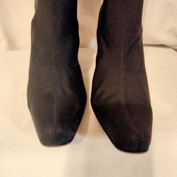 ESPACE by Robert Clergerie Black Stretch Textile Boots with Contrast Heel 7.5 - Picture 3 of 12